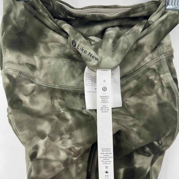 Lululemon Align Pant 23" Diamond Dye Light Sage Army Green Dark Olive Size 0 - Picture 5 of 6